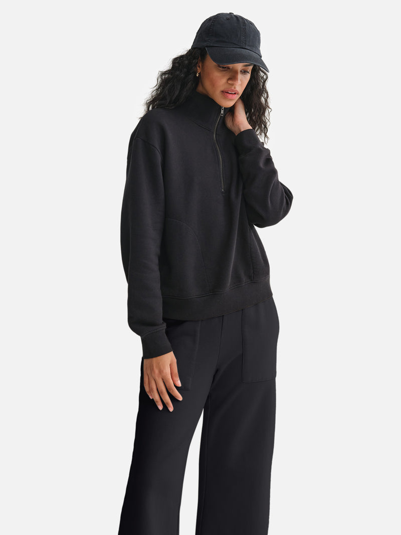 Organic Fleece Quarter Zip Sweatshirt